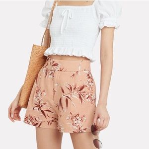 NWT Joie Farron Floral Linen High Waist Shorts
